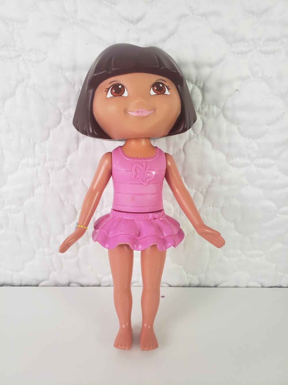 RARE Vtg 2010 Mattel Dora the Explorer Hard Plastic Doll Ballerina Pink Dress